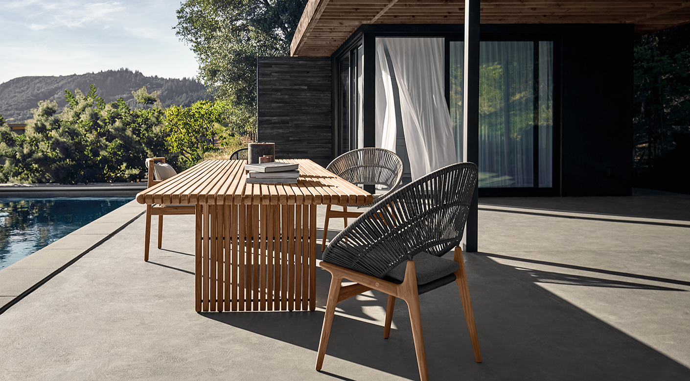 ラスト　高級　半永久　ステンレス　テーブル　シシャ　フーカ　屋外　デザイナーズ Deck Collection | Luxury Outdoor Patio Furniture | Gloster Teak