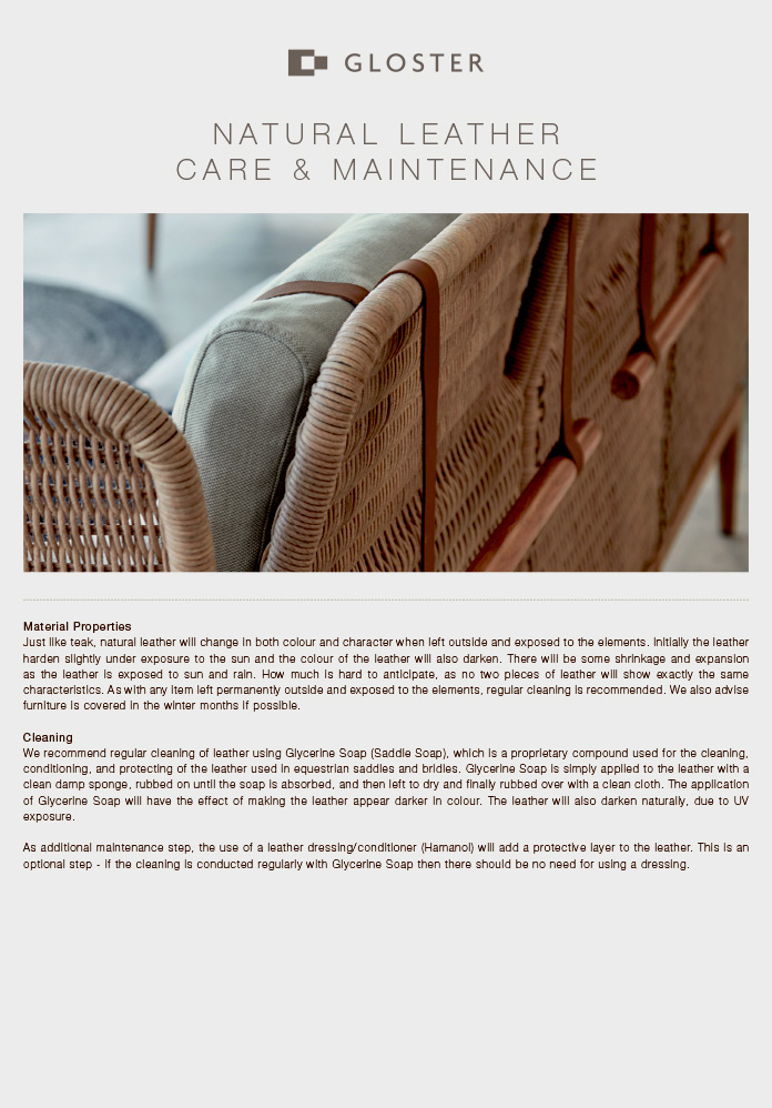 Natural Leather Care Sheet