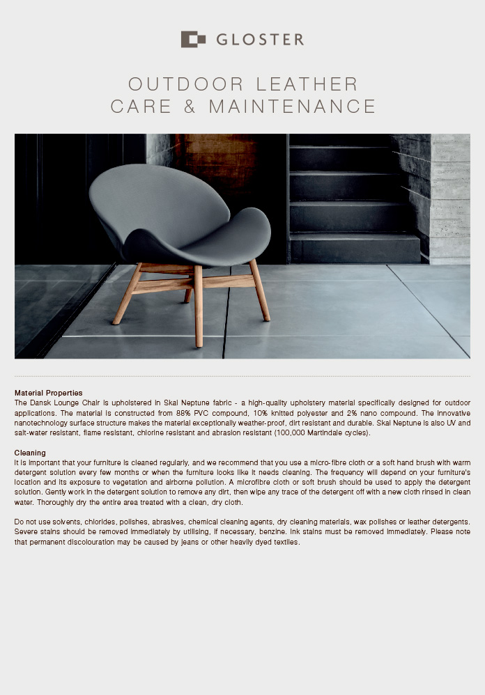 Outdoor Leather Care Sheet