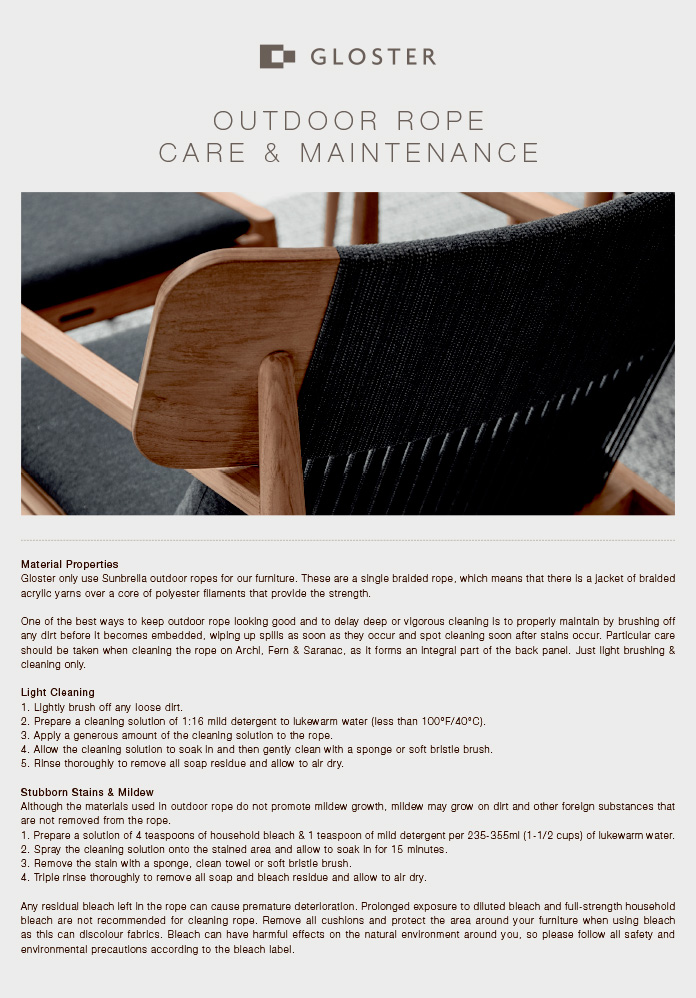 Outdoor Rope Care Sheet