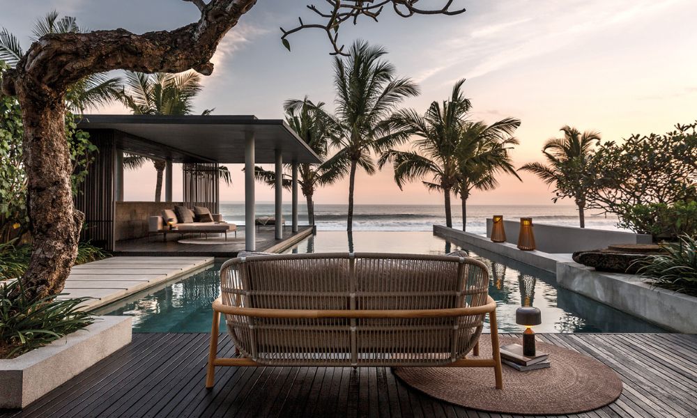 Layered Biophilic Design with Luxury Teak Outdoor Furniture